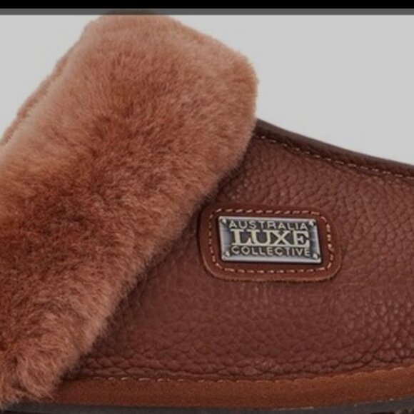 Australia Luxe Collective Whiskey Buff Leather Slipper L - Picture 2 of 10